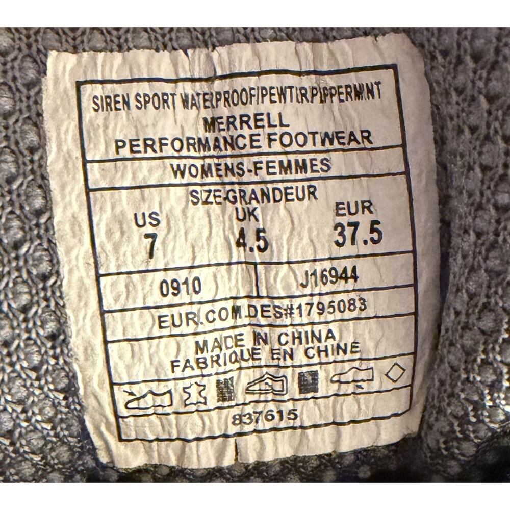 MERRELL Siren Sport 2 Sneakers Trail Hiking Shoes Vibram Women’s Size 7 - Picture 3 of 13